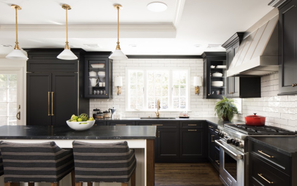 Kitchen with Black Cabinets